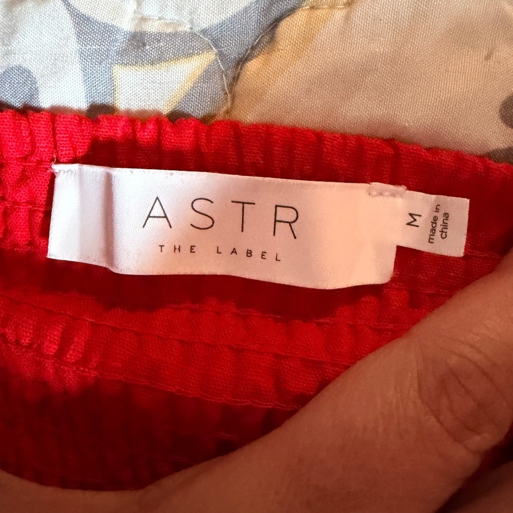 ASTR the Label Izzy Red Spagetti Strap Wide Leg Jumpsuit Romper, Medium - Picture 13 of 15